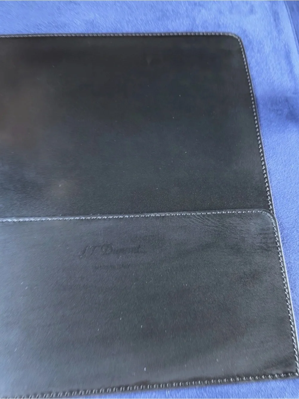 Vintage S. T. Dupont Full Zippered 100% Leather Document Holder Case Black